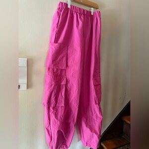 Pink Cargo Track Pants